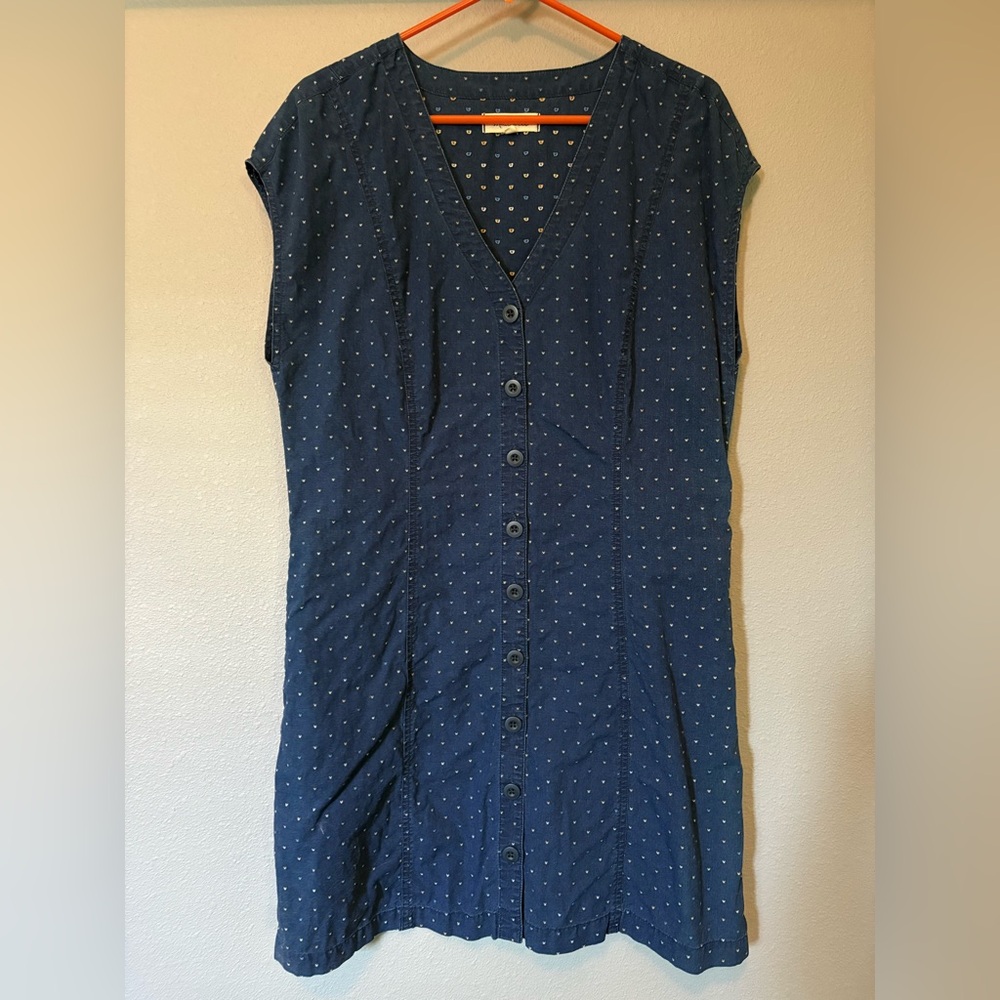 Madewell Blue Sleeveless V-Neck Sheath Dress